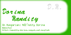 dorina mandity business card